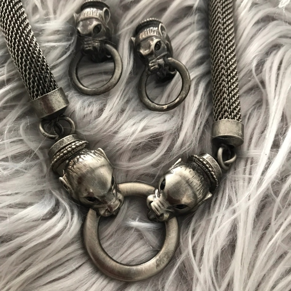 VINTAGE Dragon Necklace + Earrings Combo - AMAZING